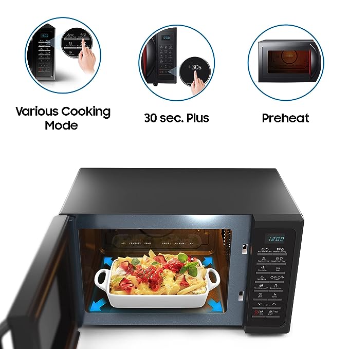 Samsung 28L, Slim Fry, Convection Microwave Oven with Tandoor and Curd making(CE1041DSB3/TL, Black, 10 Yr warranty) | (OPEN BOX) Samsung 28L, Slim Fry, Convection Microwave Oven with Tandoor and Curd making(CE1041DSB3/TL, Black, 10 Yr warranty) | (OPEN BOX)